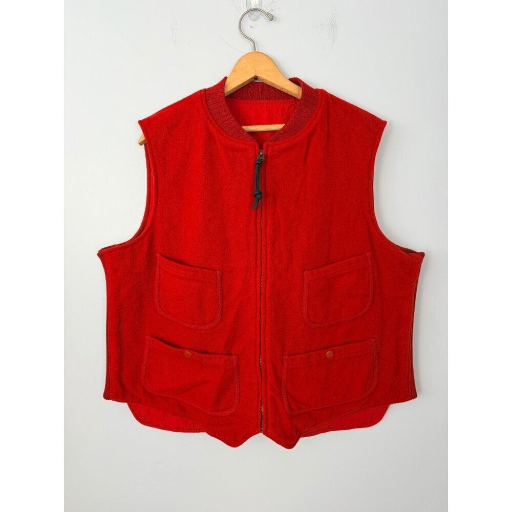 Polo Ralph Lauren Men’s XL Reversible Quilted Vest Red Wool / Nylon